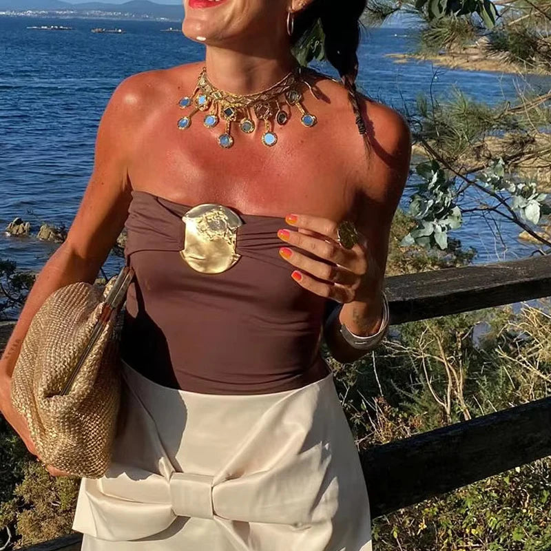 Gold Spacer Tube Top