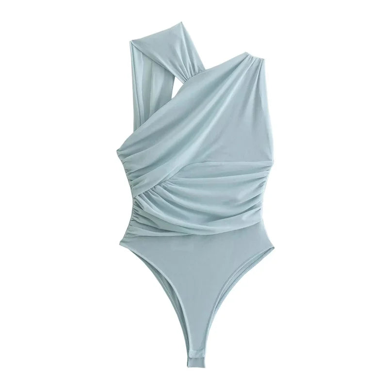 Mesh Tulle Sleeveless Bodysuit