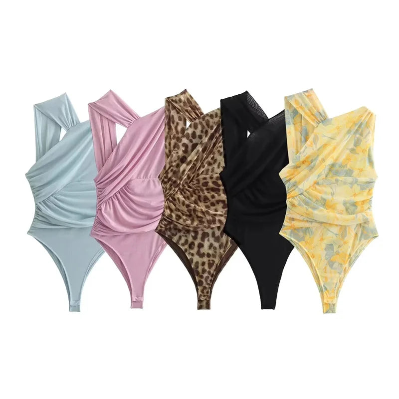 Mesh Tulle Sleeveless Bodysuit