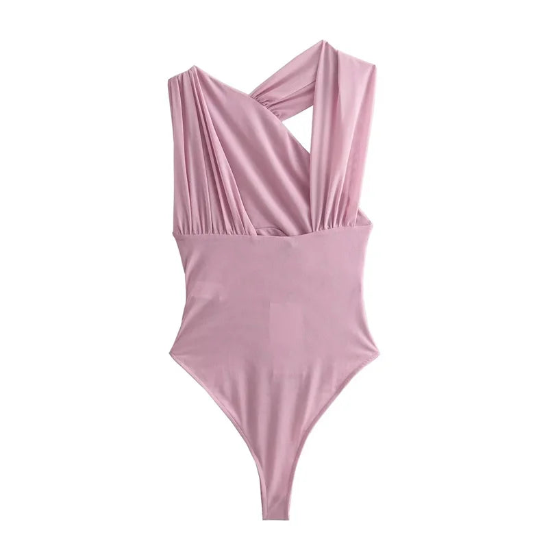 Mesh Tulle Sleeveless Bodysuit